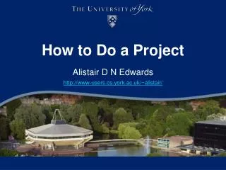 How to Do a Project
