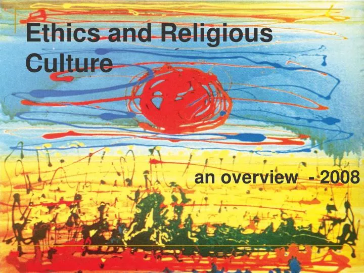 ethics and religious culture