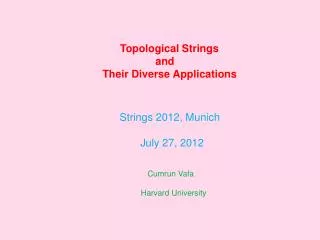 Topological Strings and Their Diverse Applications