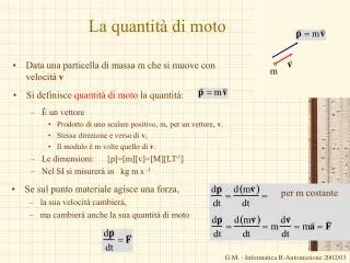 la quantit di moto