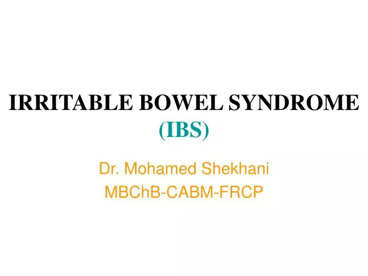 irritable bowel syndrome ibs