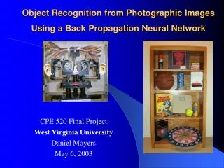 Object Recognition from Photographic Images Using a Back Propagation Neural Network