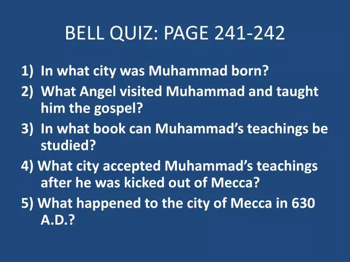 bell quiz page 241 242
