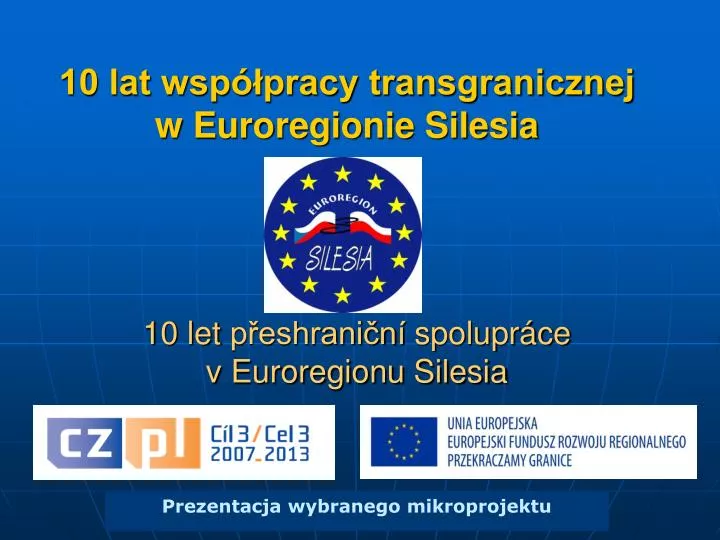 10 lat wsp pracy transgranicznej w euroregionie silesia