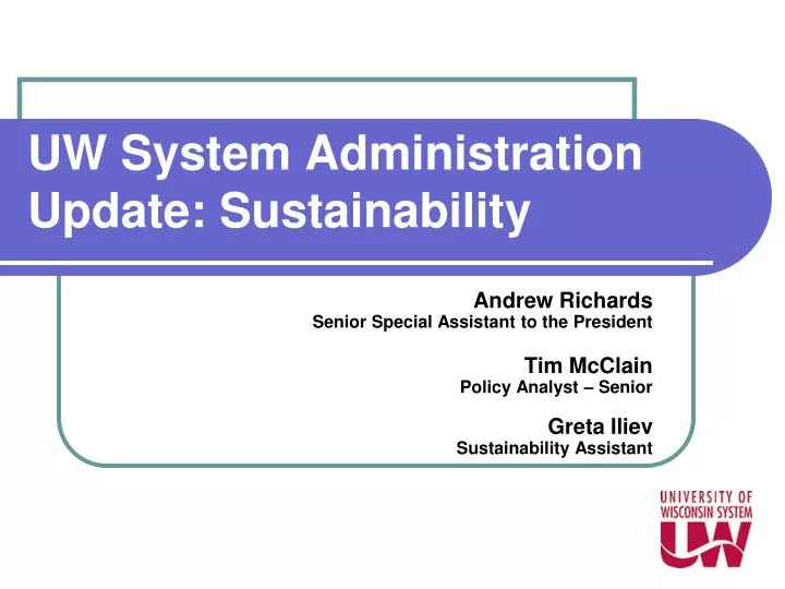 uw system administration update sustainability