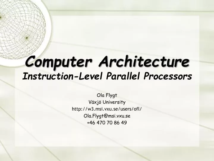 computer architecture instruction level parallel processors