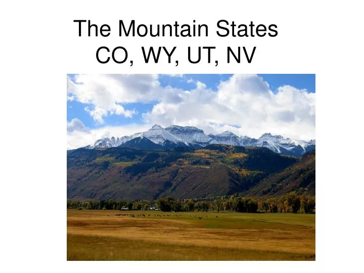 the mountain states co wy ut nv