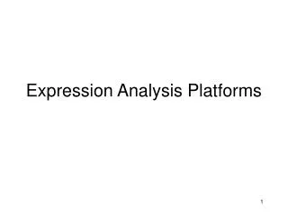 Expression Analysis Platforms