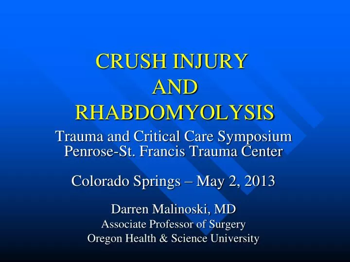 crush injury and rhabdomyolysis