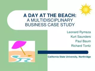 a day at the beach a multidisciplinary business case study