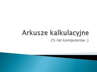 arkusze kalkulacyjne