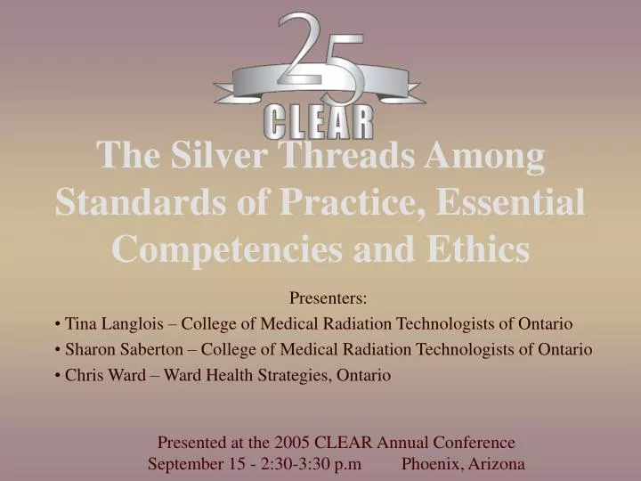 the silver threads among standards of practice essential competencies and ethics