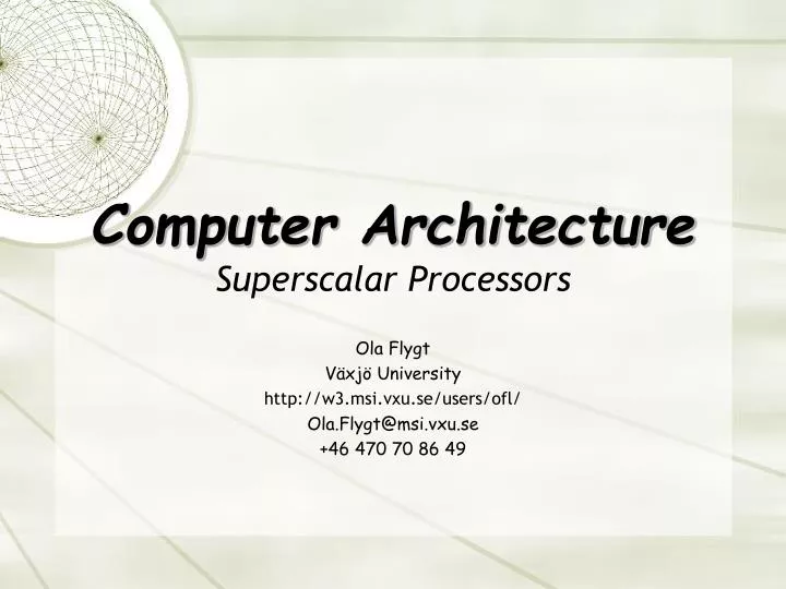 computer architecture superscalar processors