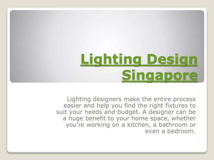 lighting design singapore