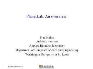 PlanetLab: An overview