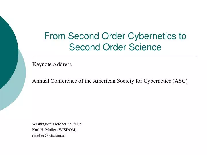 from second order cybernetics to second order science
