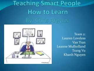 Teaching Smart People How to Learn By: Chris Argyris
