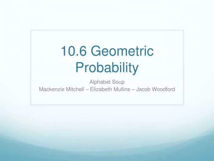 10 6 geometric probability