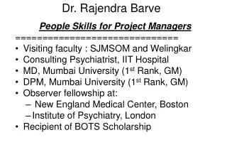 Dr. Rajendra Barve