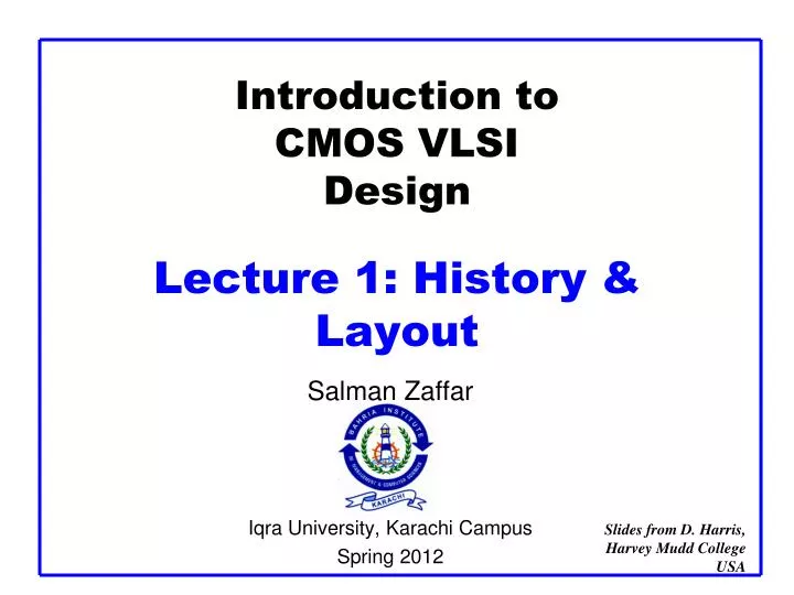 introduction to cmos vlsi design lecture 1 history layout