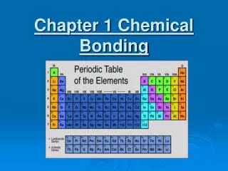 Chapter 1 Chemical Bonding