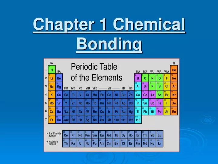 chapter 1 chemical bonding