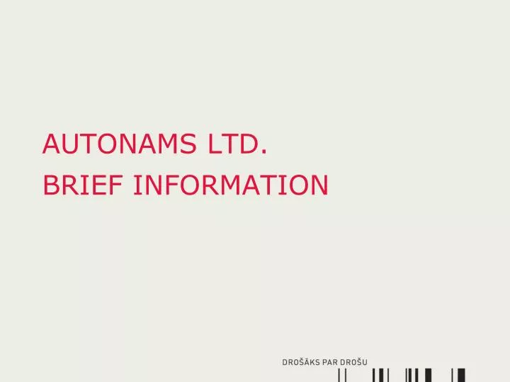autonams ltd brief information