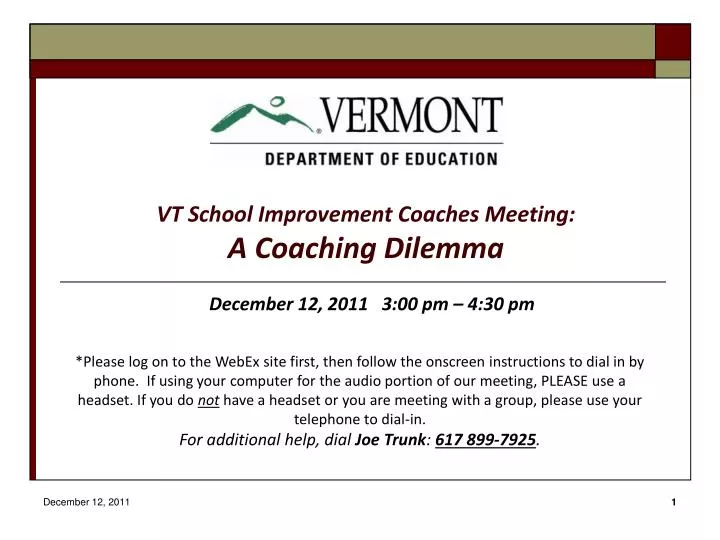 vt school improvement coaches meeting a coaching dilemma