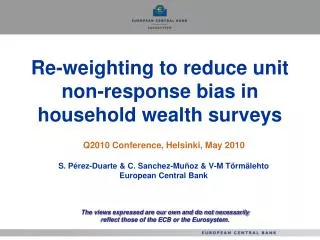 Re-weighting to reduce unit non-response bias in household wealth surveys
