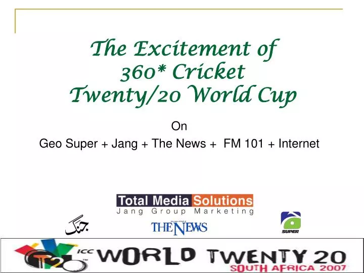 the excitement of 360 cricket twenty 20 world cup