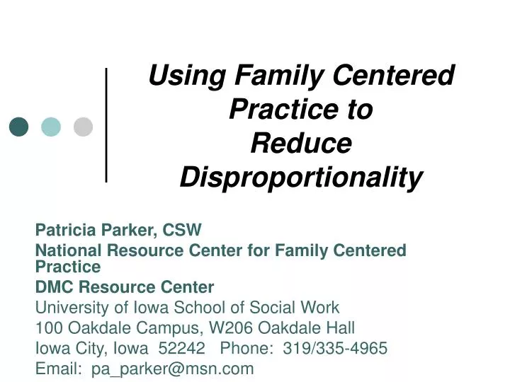 using family centered practice to reduce disproportionality