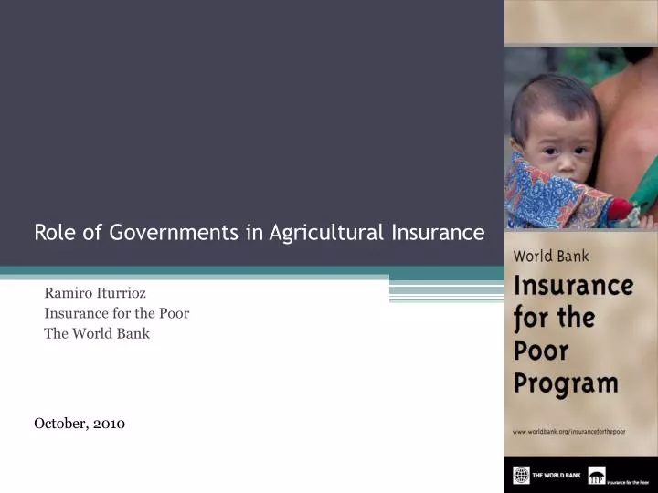 role of governments in agricultural insurance