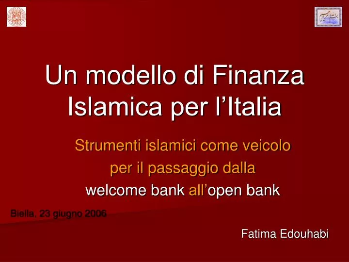 un modello di finanza islamica per l italia