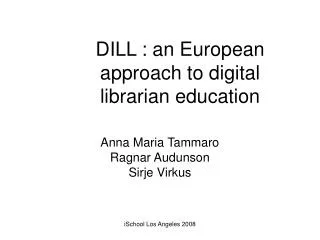 DILL : an European approach to digital librarian education