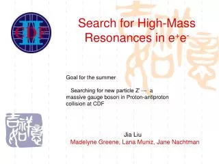 Search for High-Mass Resonances in e + e -