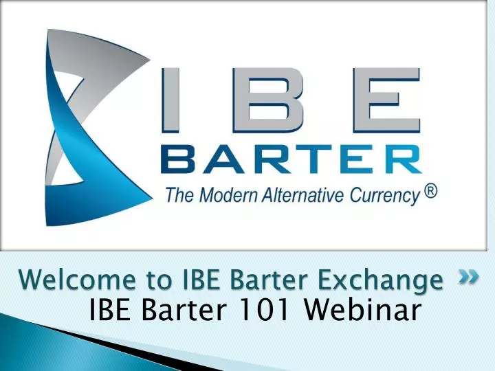 welcome to ibe barter exchange