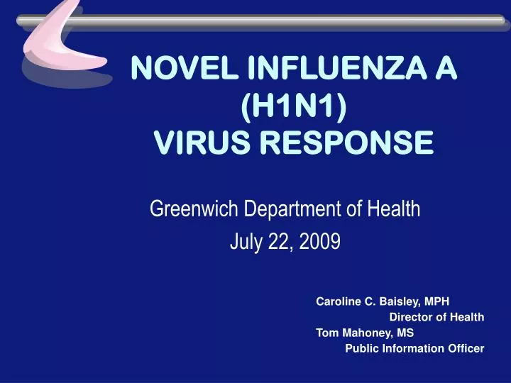 novel influenza a h1n1 virus response
