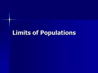 Limits of Populations