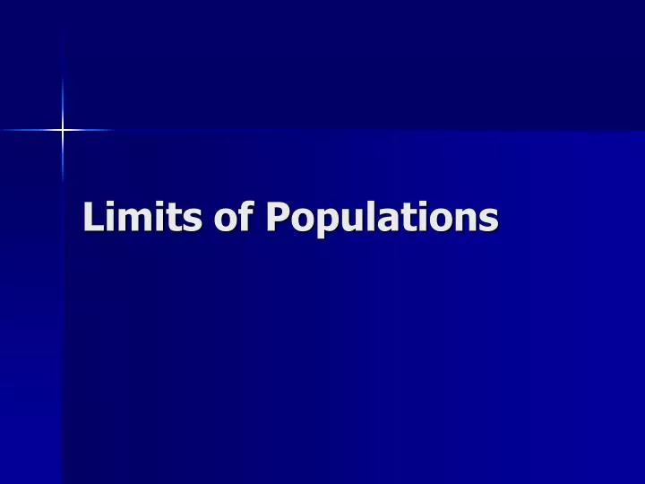 limits of populations