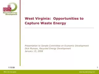 West Virginia: Opportunities to Capture Waste Energy