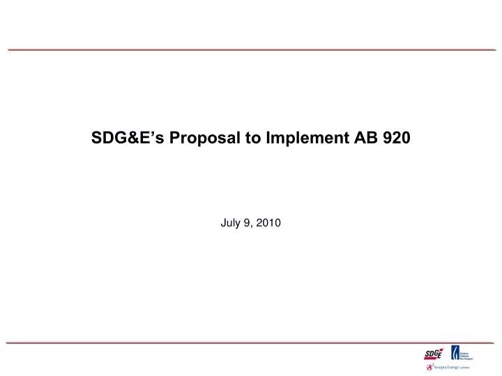 sdg e s proposal to implement ab 920