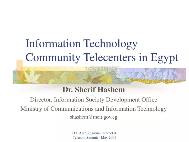 information technology community telecenters in egypt