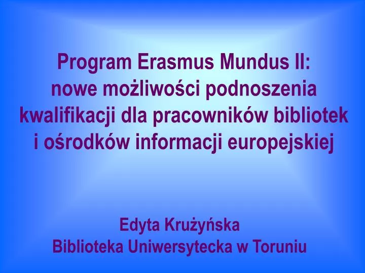 edyta kru y ska biblioteka uniwersytecka w toruniu