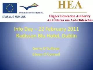 Info Day – 22 February 2011 Radisson Blu Hotel, Dublin
