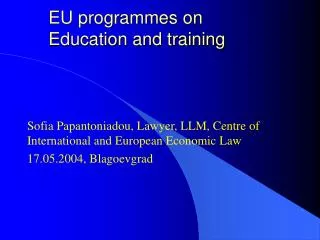 EU programmes on Education and training