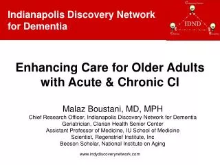 Enhancing Care for Older Adults with Acute &amp; Chronic CI