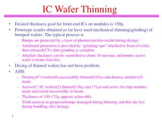 IC Wafer Thinning