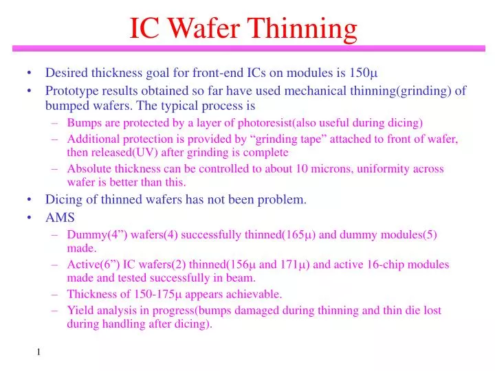 ic wafer thinning