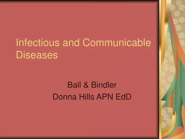 infectious and communicable diseases