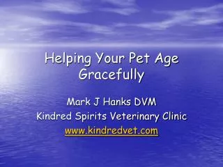 Helping Your Pet Age Gracefully